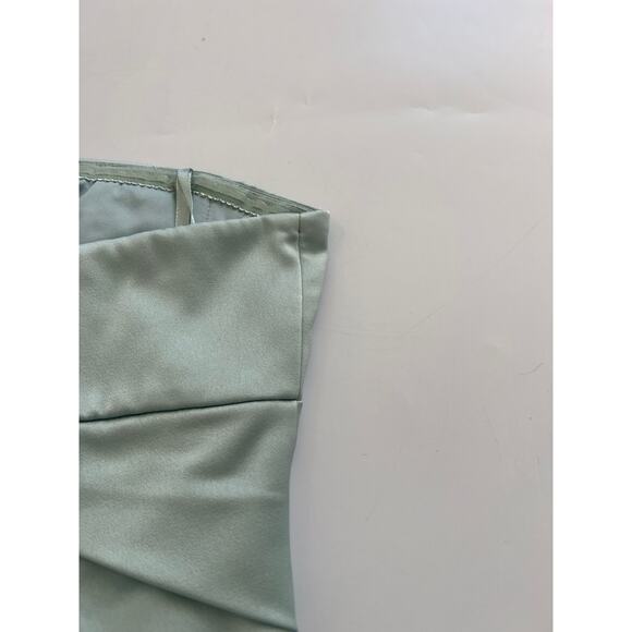 BCBG Pastel Mint Green Strapless Satin Silk Mini Dress Y2K Hoco Formal Cocktail - Picture 15 of 16